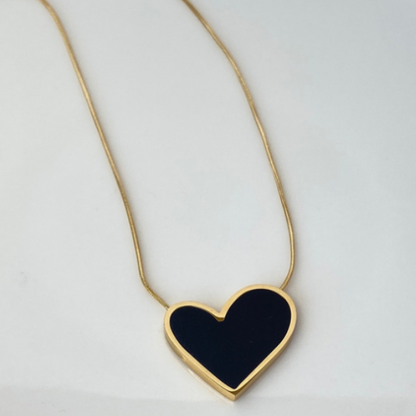 Maria Black Heart Necklace