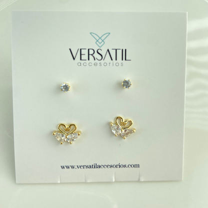 Angella flat back earrings (set)