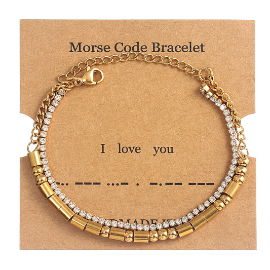 I LOVE YOU Morse Code Bracelet
