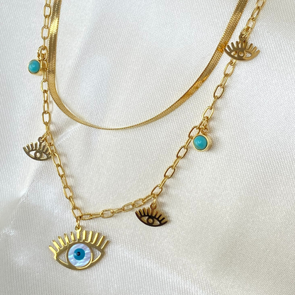Rosi Evil Eye Layered Necklace